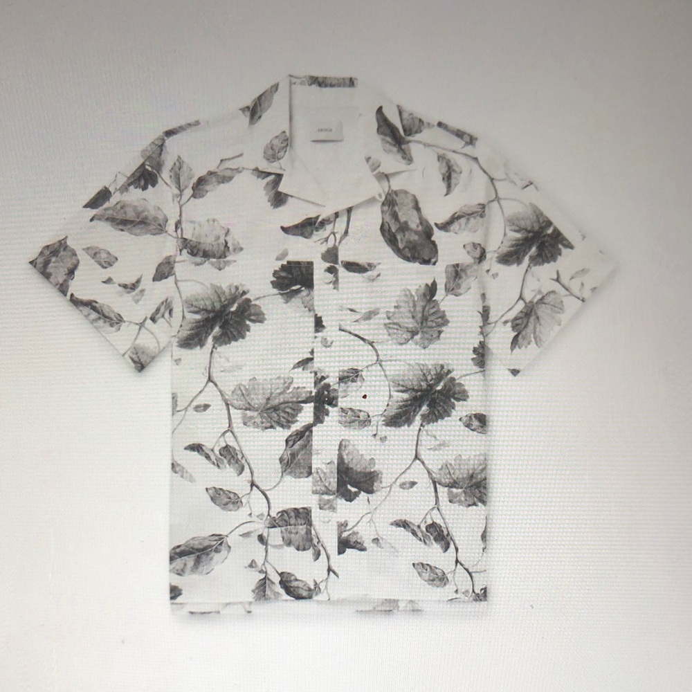 ERDEM White Short-Sleeve Floral Button-Down Shirt